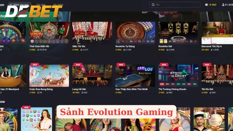 Sảnh Evolution Gaming - Cổng Vào Thế Giới Casino Trực Tuyến