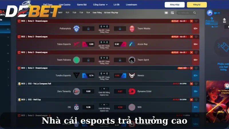 Nhà cái cá cược esports