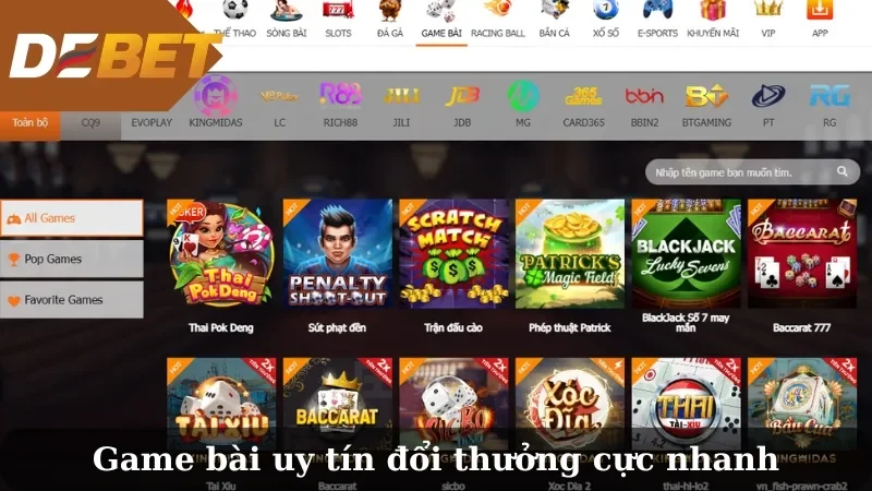 nhà cái game bài uy tín